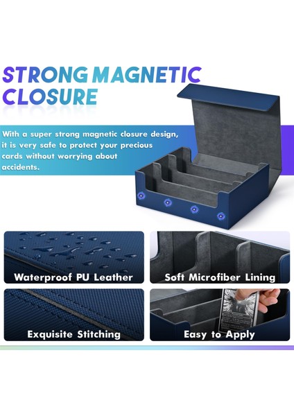 Kart Saklama Kutusu, Ticaret Kartları Için, 1800+ Pu Kart Deste Kutusu, Mavi (Yurt Dışından) indirimleri
