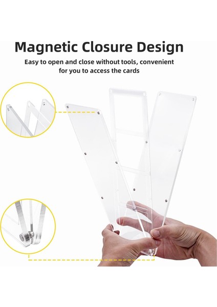 4 Yuvalı 35-75PT Manyetik Akrilik Oyun Kartı Kutusu, Standart Kart Için (Yurt Dışından) fiyatları