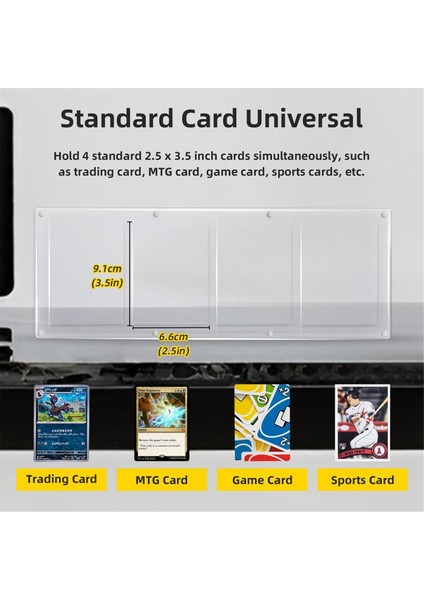 4 Yuvalı 35-75PT Manyetik Akrilik Oyun Kartı Kutusu, Standart Kart Için (Yurt Dışından) modelleri