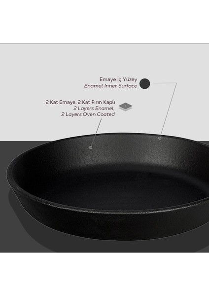 Döküm Yuvarlak Kızartma Tavası Yekpare Saplı. Çap(Ø)16cm.