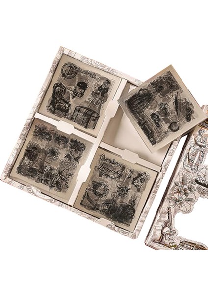 Hurda Günlük Malzemeleri Için Scrapbook Çıkartmaları Aşırı Siyah ve Beyaz (Yurt Dışından)
