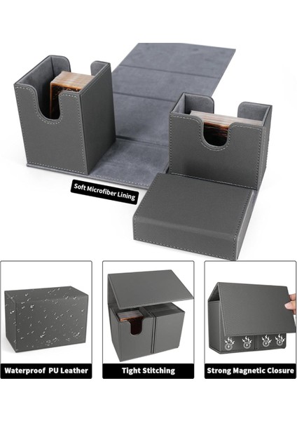 Kart Destesi Kutusu, Flip Zar Tepsili Premium Kart Kutusu, Gri (Yurt Dışından) modelleri