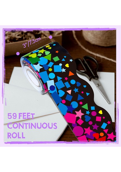 Okul Sınıf Dekoru Için Taraklı Konfeti Kenarlık Süsleme Çıkartması (Yurt Dışından) modelleri