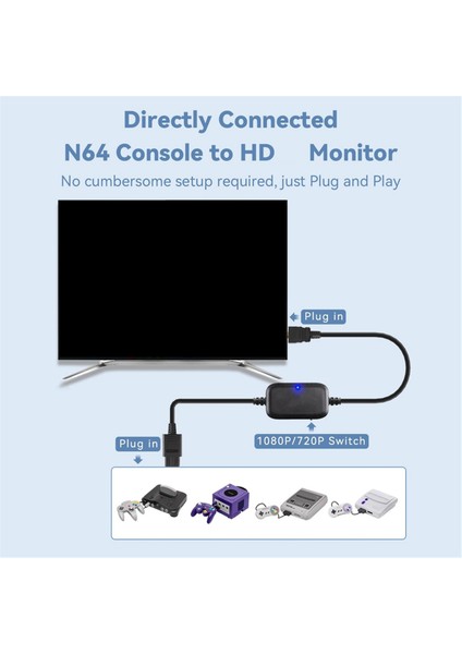 N64 - Uyumlu Adaptör Kablosu 1080P Görüntü (Yurt Dışından) fırsatları