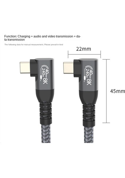 Usb4 Dirsek Tip C Veri Transfer Kablosu USB C PD240W Hızlı Şarj 1m (Yurt Dışından) modelleri