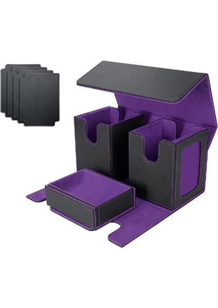 200+ Kart Için Kart Saklama Kutusu, 3'ü 1 Arada Kart Destesi Kutusu, (Yurt Dışından)