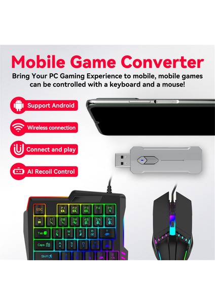 X8 Pro Mobil Oyun Dönüştürücü Klavye ve Fare Konsol Kontrolcüsü (Yurt Dışından) fırsatları