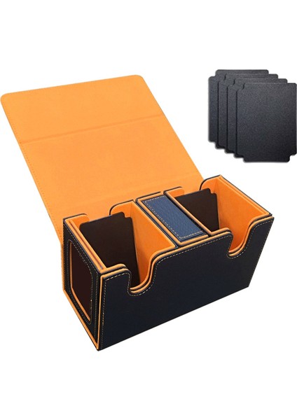 200+ Kart Için Kart Saklama Kutusu, 3'ü 1 Arada Kart Destesi Kutusu, Turuncu (Yurt Dışından)