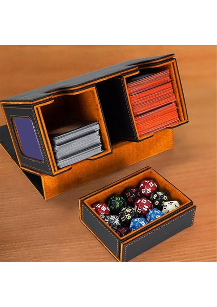 200+ Kart Için Kart Saklama Kutusu, 3'ü 1 Arada Kart Destesi Kutusu, Turuncu (Yurt Dışından) indirimleri