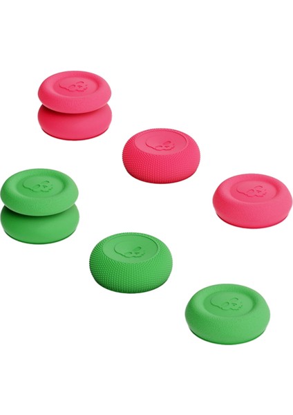 Adet Başparmak Tutma Seti Joystick Kapağı Pembe Yeşil Için Başparmak Tutma Kılıfı (Yurt Dışından)