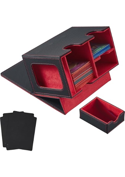 Kart Deste Kutusu Zar Tepsili Kart Sergileme Deste Kutusu Deste Kutusu Kırmızı (Yurt Dışından)