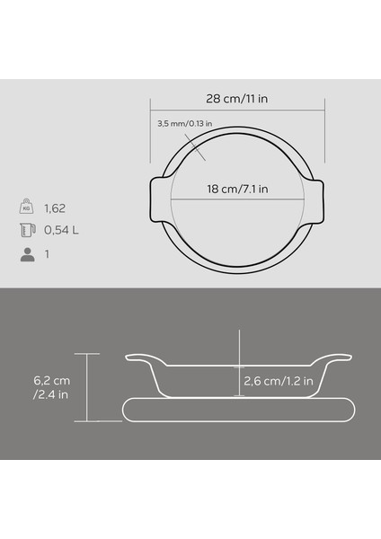 Döküm Yuvarlak Sahan Döküm Demir Yekpare Çift Kulplu Kayın Servis Ahşabı. Çap(Ø)18cm. indirimleri