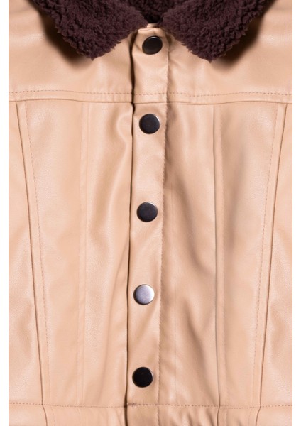 Unisex Çocuk Oversize Kalıp Içi Pelüşlu Deri Mont (3-4 Yaş 8-9 Yaş)