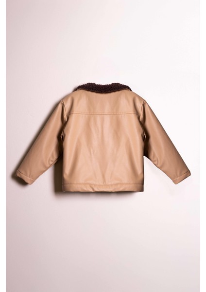 Unisex Çocuk Oversize Kalıp Içi Pelüşlu Deri Mont (3-4 Yaş 8-9 Yaş)