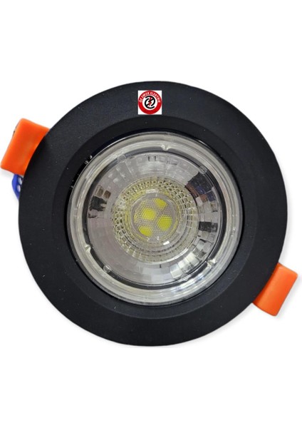 6 Watt 6W Cob Led Spot Siyah Kasa Yuvarlak Beyaz Işık Iççap: 7 cm Dışçap: 9 cm 480LM