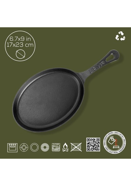 Döküm Oval Fajita Tabağı Döküm Demir Yekpare Saplı Ölçü 17x23cm. fiyatları