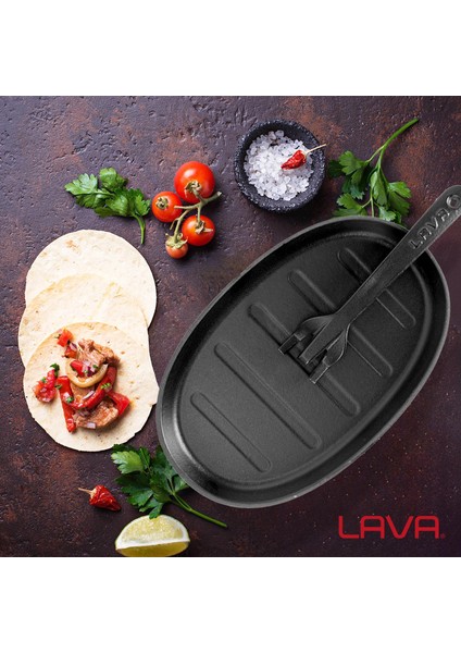 Döküm Oval Fajita Tabağı Ölçü 18X28CM. (Harici Tava Tutucu Dahil Değildir.) indirimleri