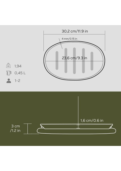 Döküm Oval Fajita Tabağı Kayın Servis Ahşabı Ölçü 18x28cm. (Harici tava tutucu dahil değildir.) modelleri