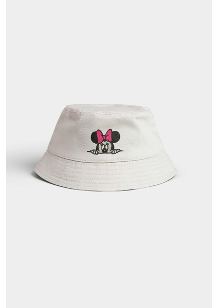 Kız Çocuk Nakışkı Beyaz Bucket Şapka