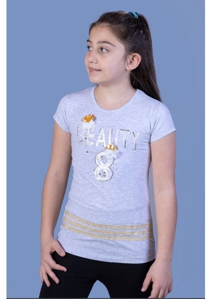 Kız Çocuk Beauty Baskılı Tişört