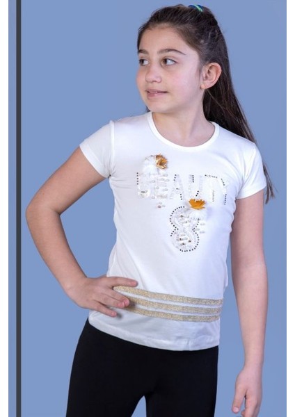 Kız Çocuk Beauty Baskılı Tişört