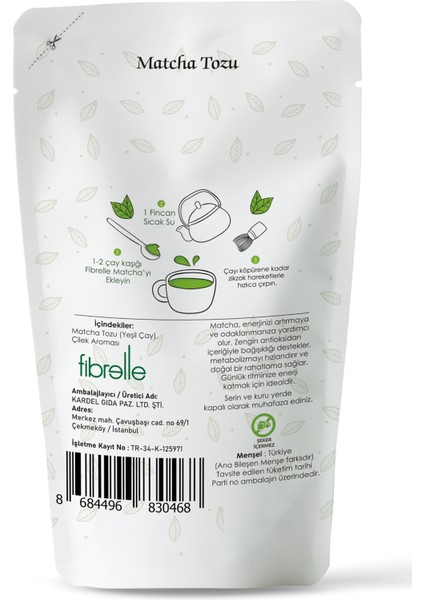 Matcha Çayı Çilek Aromalı 50G
