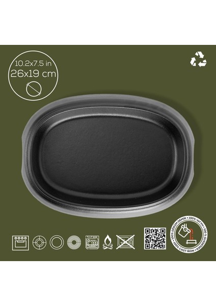 Döküm Oval Fajita Tabağı Ölçü 26X19CM.