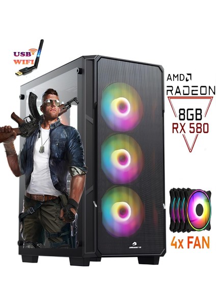 Intel Core I5-10400F 32GB Ram 512GB SSD RX580 8gb Masaüstü Oyuncu Bilgisayar