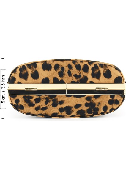 Leopar Desenli Metal Saplı Zincir Askılı Abiye Çanta indirimleri