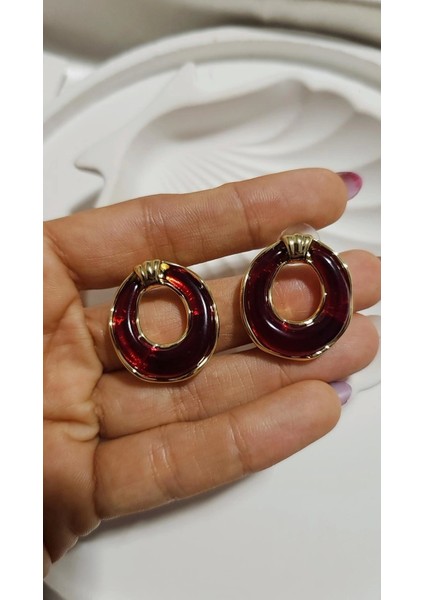 Marka Model Küpe Bordo
