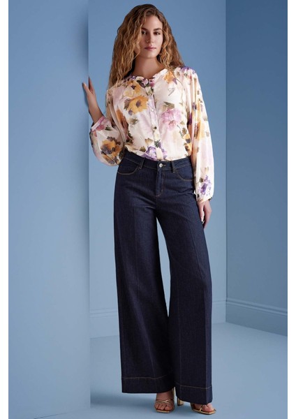 Hakim Yaka Çok Renkli Desenli Gömlek