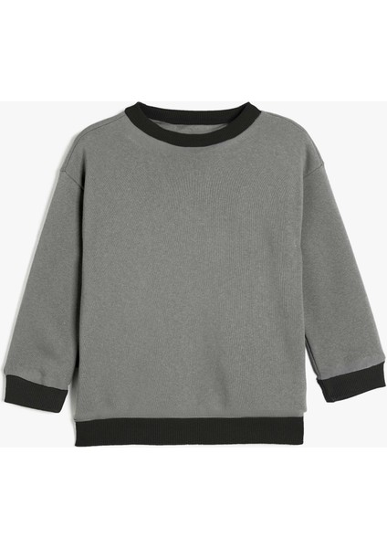 Unisex Çocuk Basic Oversize Sweatshirt - Siyah (2-3 Yaş - 7-8 Yaş)