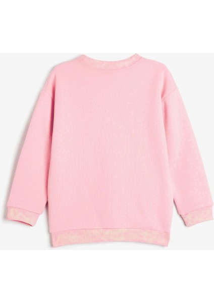 Kız Çocuk Bisiklet Yaka Oversize Sweatshirt - Pembe (2-3 Yaş 7-8 Yaş)