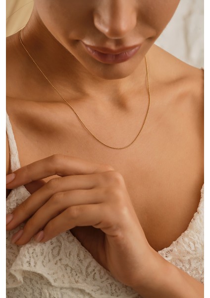 14 Ayar Altın Top Zincir Kolye