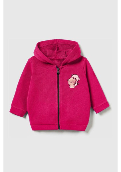 Kız Çocuk %100 Pamuklu Kedi Nakışlı Kışlık Hırka -Pembe(3-4 Yaş 8-9 Yaş)