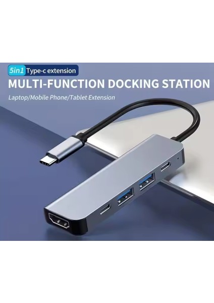 AP-USB45 4K Type-C 5in1 Şarj,hdmı ve USB Çoğaltıcı Adaptör Çevirici
