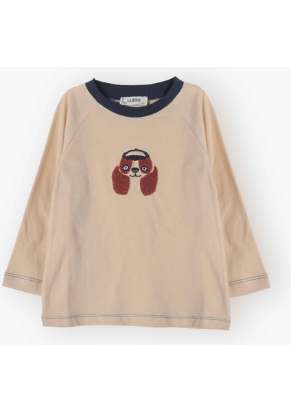 Unisex Köpek Nakışlı Mevsimlik Tişört (2-3 Yaş 7-8 Yaş)