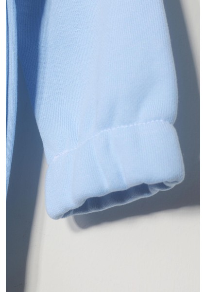 Unisex Çocuk %100 Pamuklu Kedi Nakışlı Kışlık Hırka -Açık Mavi (3-4 Yaş 8-9 Yaş) modelleri