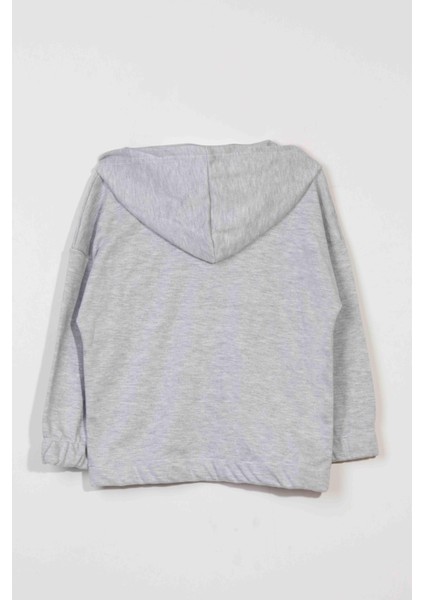 Unisex Çocuk %100 Pamuklu Kedi Nakışlı Kışlık Hırka -Gri (3-4 Yaş 8-9 Yaş) modelleri