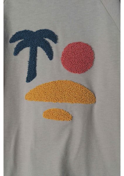 Unisex Palmiye Nakışlı Mevsimlik Tişört (2-3 Yaş 7-8 Yaş) modelleri