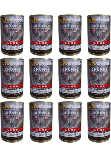 Prochoıce Adult Cat Lamb Chunks In gravy 400gr 12 adet