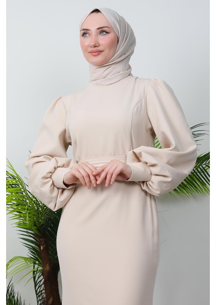 Lavin Krep Elbise Bej indirimleri