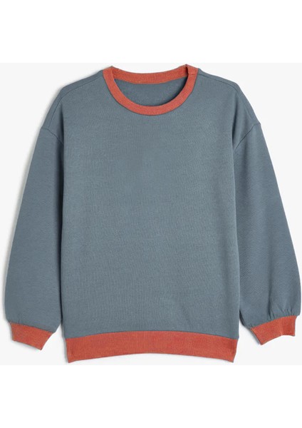 Erkek Çocuk Bisiklet Yaka Oversize Sweatshirt - Indigo (2-3 Yaş 7-8 Yaş)