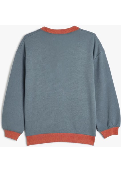 Erkek Çocuk Bisiklet Yaka Oversize Sweatshirt - Indigo (2-3 Yaş 7-8 Yaş)