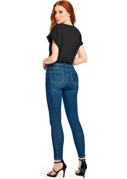 Havuç Paça Mavi Jean Pantolon