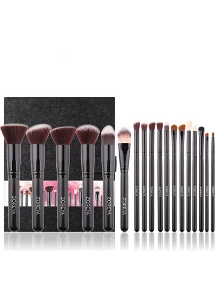 18 Parça Professional Kabuki Fırça Seti Keçe Makyaj Çantası