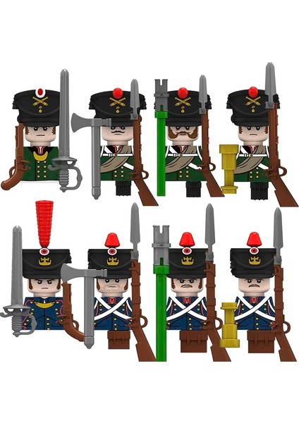 Çantalarda 2023 Aksiyon Figürü Taşınabilir Asker Silahlar Moc Napolyon Savaşları Muhafızları Hattı Piyade Süvari Grenadiers Çocuk Oyuncakları Erkek Kız (Yurt Dışından)