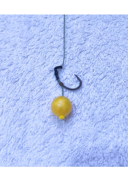 5 Adet Küspe'li 14 mm Sarı Balköpüğü Boncuk'lu Sazan Rig Takımı modelleri