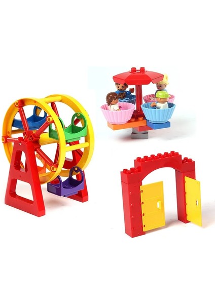 Kız Büyük Boy Blokları Aksesuar Parçası Çit Sürgülü Merdiven Salıncak Pencere Ağacı Figürleri Çiçek Tuğla Büyük Parçacıklar Dıy Yapı Taşı Oyuncak (Yurt Dışından)
