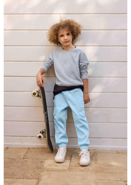 Erkek Çocuk Kargo Cepli Pamuklu Pantolon - A.mavi (3-4 Yaş -8-9 Yaş)